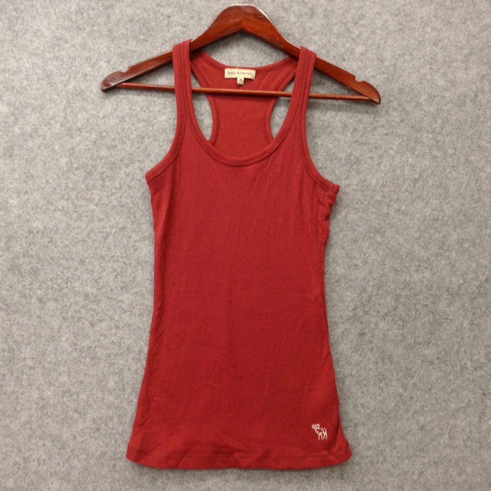 Y2K Indie Sleaze Tank Top Women MEDIUM Slim Red Racerback PADINI Authentics Logo